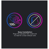 GE Profile PFQ83HSSWWW All-in-One Washer Dryer Combo, 28 inch Width, 5.3 cu. ft. Washer Capacity, Steam Clean, 11 Wash Cycles, 5 Temperature Settings, 1,300 RPM Washer Spin Speed, Wifi Enabled, Electric, White colour