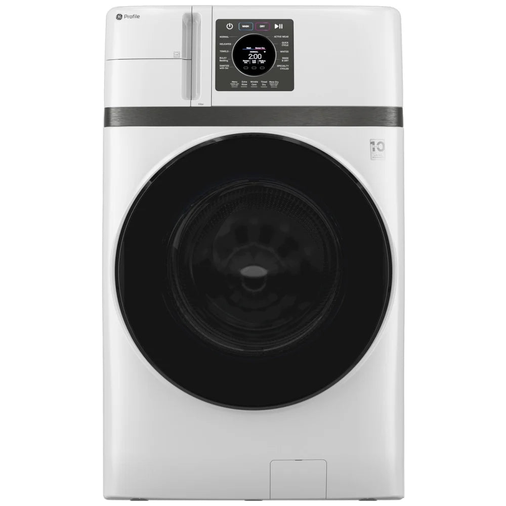 GE Profile PFQ83HSSWWW All-in-One Washer Dryer Combo, 28 inch Width, 5.3 cu. ft. Washer Capacity, Steam Clean, 11 Wash Cycles, 5 Temperature Settings, 1,300 RPM Washer Spin Speed, Wifi Enabled, Electric, White colour