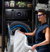 GE Profile PFQ97HSPVDS All-in-One Washer Dryer Combo Electric Dryer, 28 inch Width, 5.5 cu. ft. Dryer and Washer Capacity, 14 Dry Cycles, Steam Clean, 12 Wash Cycles, 1,300 RPM Washer Spin Speed, Wifi Enabled, Electric, Carbon Graphite colour