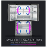 GE Profile PGE29BYTFS French Door Refrigerator, 36 inch Width, 28.7 cu. ft. Capacity, Water Dispenser (Interior), Ice Dispenser (Freezer Located), Stainless Steel colour