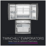 GE Profile PGE29BYTFS French Door Refrigerator, 36 inch Width, 28.7 cu. ft. Capacity, Water Dispenser (Interior), Ice Dispenser (Freezer Located), Stainless Steel colour