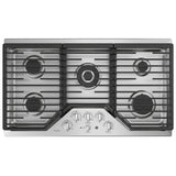 GE Profile PGP9036SLSS Gas Cooktop, 36 inch Exterior Width, 5 Burners, 18,000 BTU Highest Burner, Stainless Steel colour