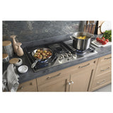 GE Profile PGP9036SLSS Gas Cooktop, 36 inch Exterior Width, 5 Burners, 18,000 BTU Highest Burner, Stainless Steel colour