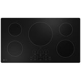 GE Profile PHP7036DTBB Induction Cooktop, 36 inch Exterior Width, 5 Burners, 3,700 W Highest Element, Black colour