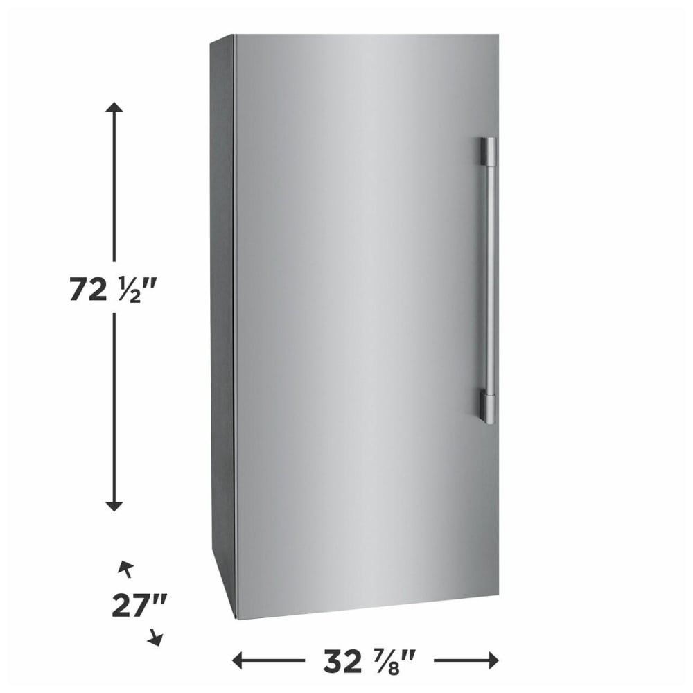 Frigidaire Professional PRDF1922AF Upright Freezer, 32 7/8 inch Width, 18.6 cu. ft. Capacity, Stainless Steel