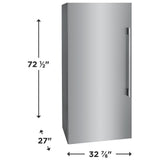 Frigidaire Professional PRDF1922AF Upright Freezer, 33 inch Width, 18.6 cu. ft. Capacity, Automatic, ENERGY STAR Certified, Ice Maker, Reversible Door, Interior Light (Freezer), Stainless Steel colour