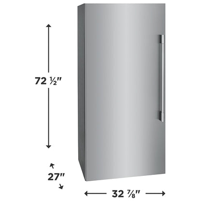 Frigidaire Professional PRDF1922AF Upright Freezer, 32 7/8 inch Width, 18.6 cu. ft. Capacity, Stainless Steel