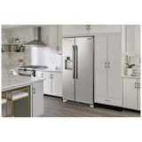 Frigidaire Professional PRSC2222AF Side by Side Refrigerator, 36 inch Width, Counter Depth, Ice Dispenser (Thru Door), Water Dispenser (Exterior), 22.3 cu. ft. Capacity, ENERGY STAR Certified, Stainless Steel colour