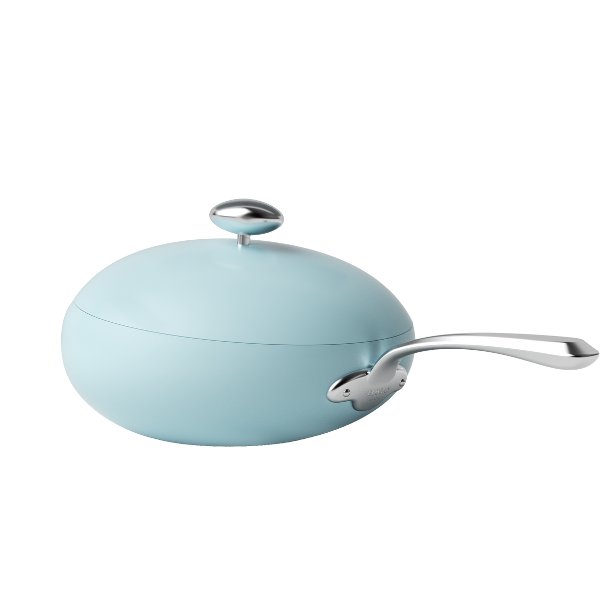 Front view of Velosan Pebble VE03806 32CM CAST ALUMINUM WOK WITH LID