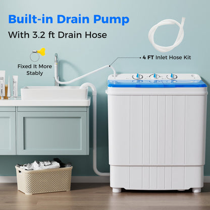 Costway 17" Portable Automatic Laundry Washing Machine with Drain Pump
