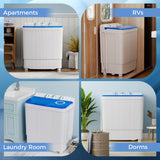 Costway 17" Portable Automatic Laundry Washing Machine with Drain Pump