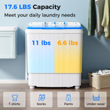 Costway 17" Portable Automatic Laundry Washing Machine with Drain Pump