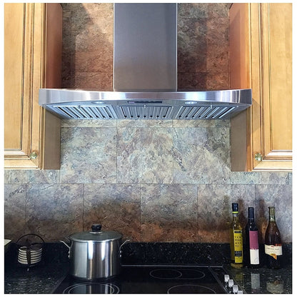 Kobe RA3836SQB-WM-1 Range Hood, 36 inch Exterior Width, Chimney, Wall Mounted, 680 / 750 CFM