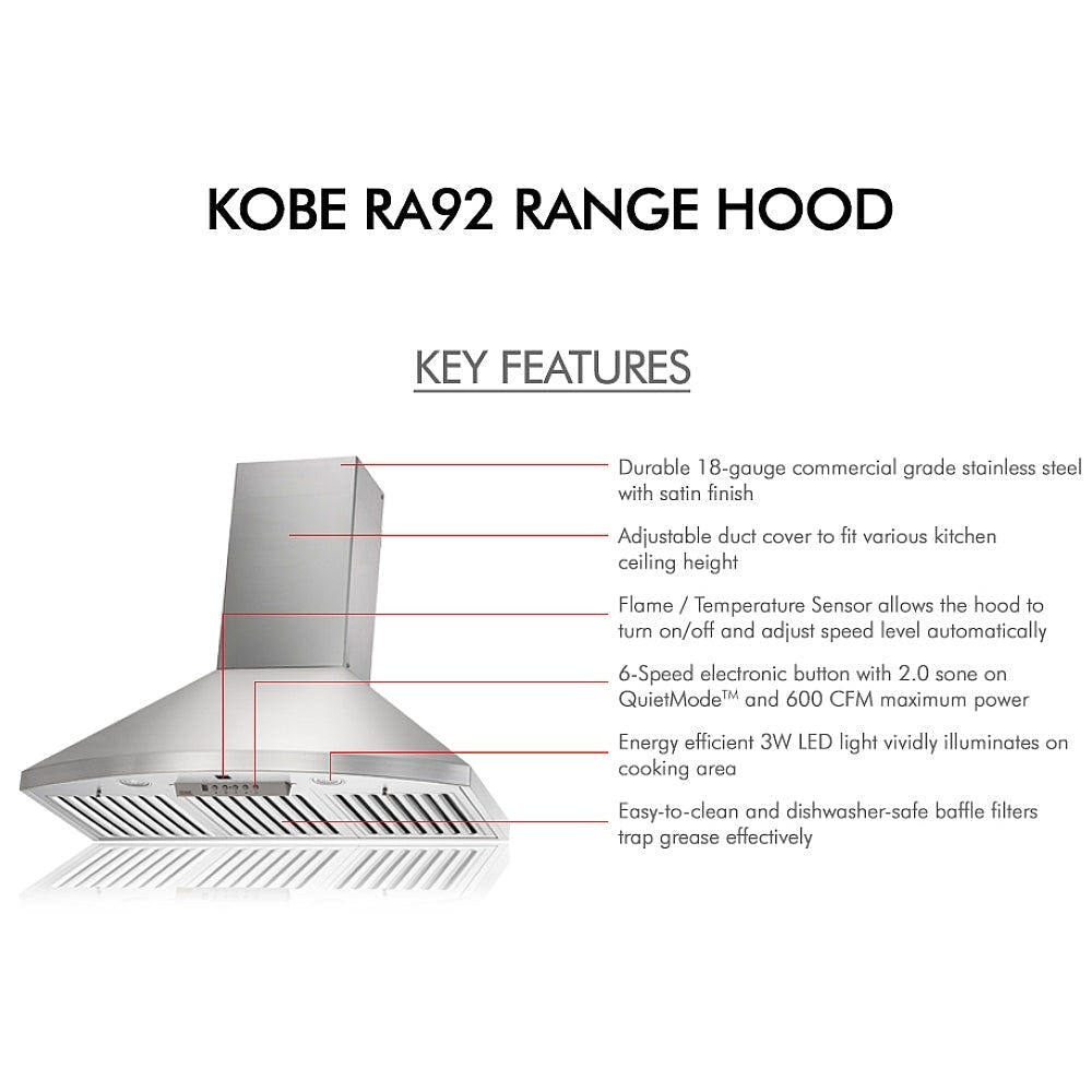 Kobe RA9236SQB6-XX Range Hood