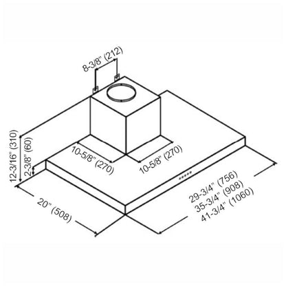 Kobe RAX2130SQB-2 Range Hood, 30 inch Exterior Width, Under-Cabinet, 3, 600 CFM