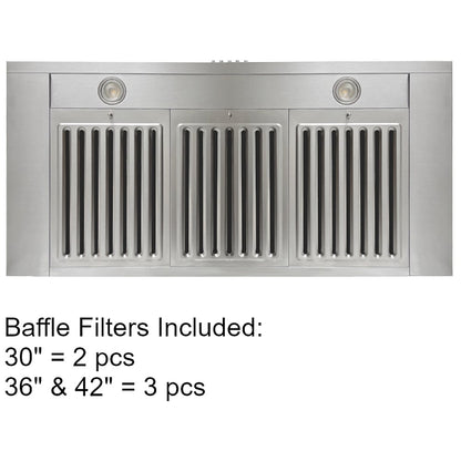 Kobe RAX2130SQB-WM-2 Range Hood, 30 inch Exterior Width, Chimney, 3, 600 CFM, 1.0 - 5.6, LED, Dishwasher Safe Filters, 3, Stainless Steel colour