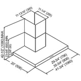 Kobe RAX2130SQB-WM-2 Range Hood, 30 inch Exterior Width, Chimney, 3, 600 CFM, 1.0 - 5.6, LED, Dishwasher Safe Filters, 3, Stainless Steel colour