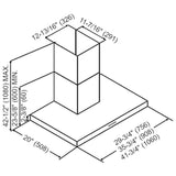 Kobe RAX2136SQB-WM-2 Range Hood, 36 inch Exterior Width, Chimney, 3, 600 CFM