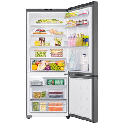 Samsung RB15DG6000SRAA Bottom Freezer Refrigerator, 28 inch Width, ENERGY STAR Certified, Ice Dispenser (Freezer Located), 15 cu. ft. Capacity, Stainless Steel colour