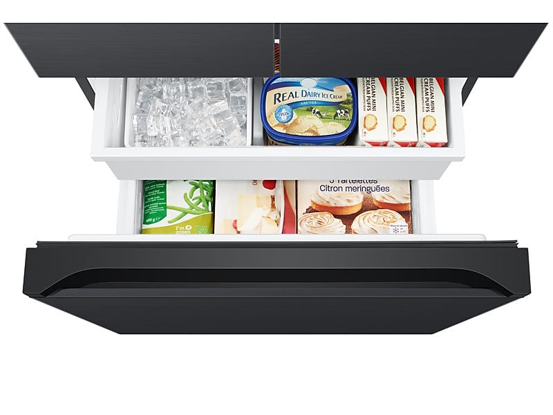 Samsung RF18A5101MT Counter Depth French Door Refrigerator, 33 inch Width, ENERGY STAR Certified, 18 cu. ft. Capacity, Counter Depth, Ice Dispenser (Freezer Located), Black Caviar Matt colour, Twin Cooling Plus™