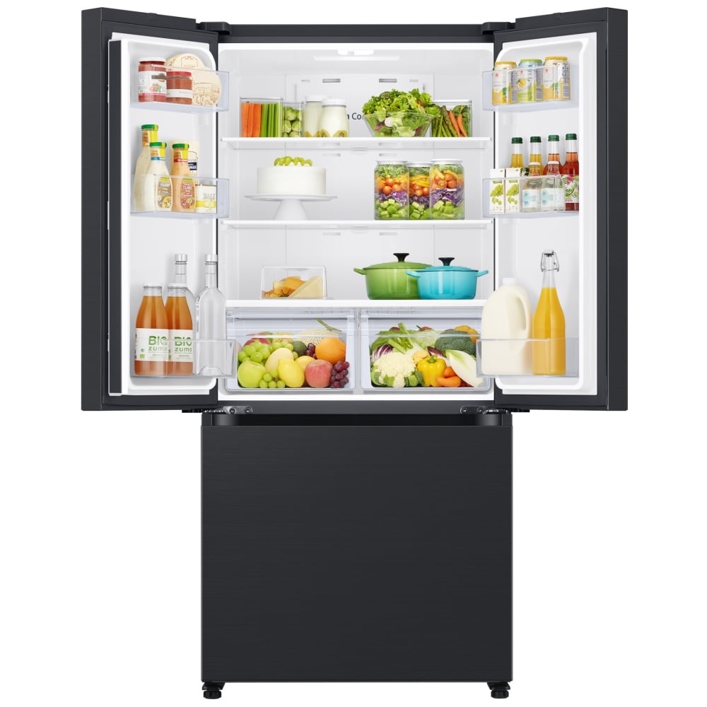 Samsung RF18A5101MT Counter Depth French Door Refrigerator, 33 inch Width, ENERGY STAR Certified, 18 cu. ft. Capacity, Counter Depth, Ice Dispenser (Freezer Located), Black Caviar Matt colour, Twin Cooling Plus™