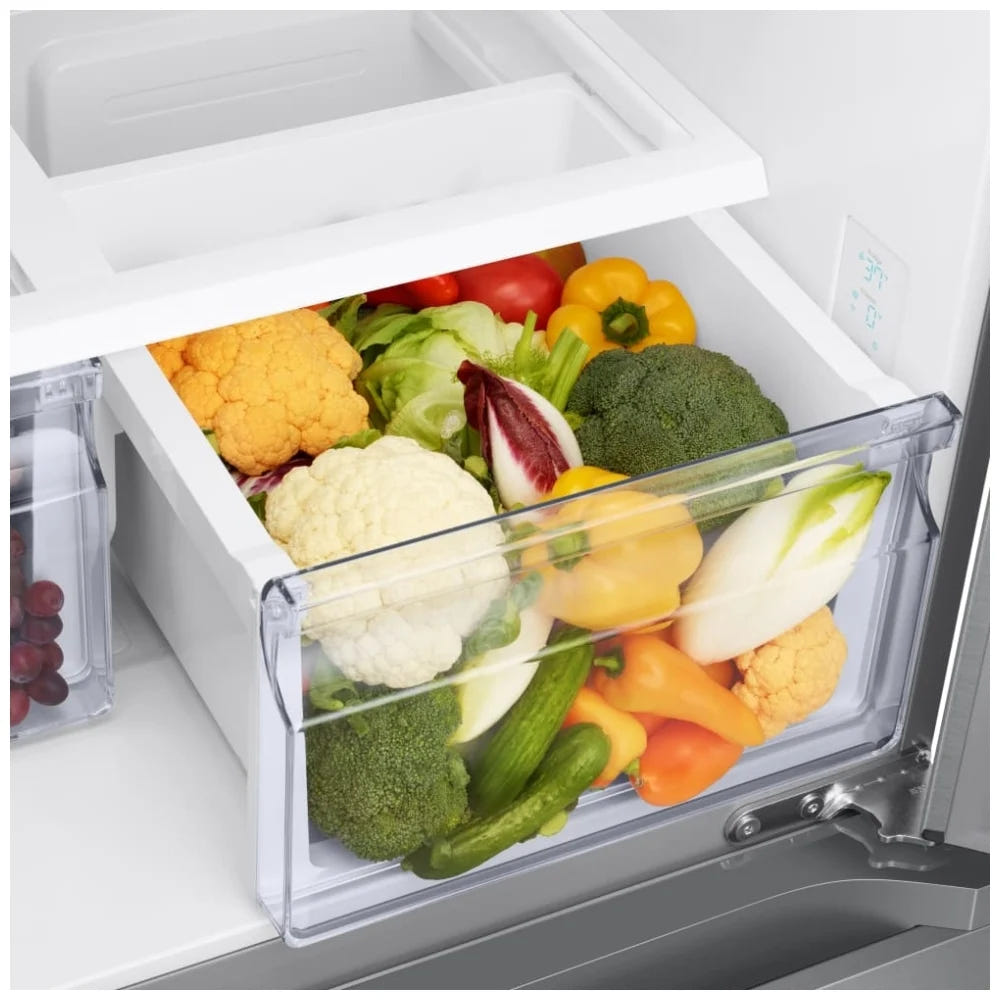 Samsung RF18A5101SR - RF18A5101SR/AA French Door Refrigerator, 33 inch Width, ENERGY STAR Certified, 18 cu. ft. Capacity, Counter Depth, Ice Dispenser (Freezer Located), Stainless Steel colour
