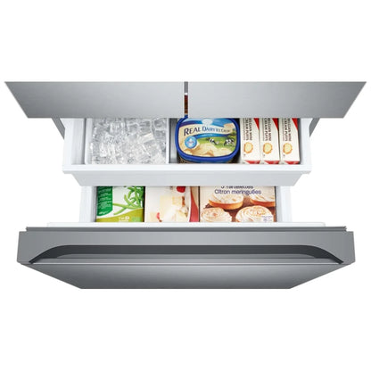 Samsung RF18A5101SR - RF18A5101SR/AA French Door Refrigerator, 33 inch Width, ENERGY STAR Certified, 18 cu. ft. Capacity, Counter Depth, Ice Dispenser (Freezer Located), Stainless Steel colour