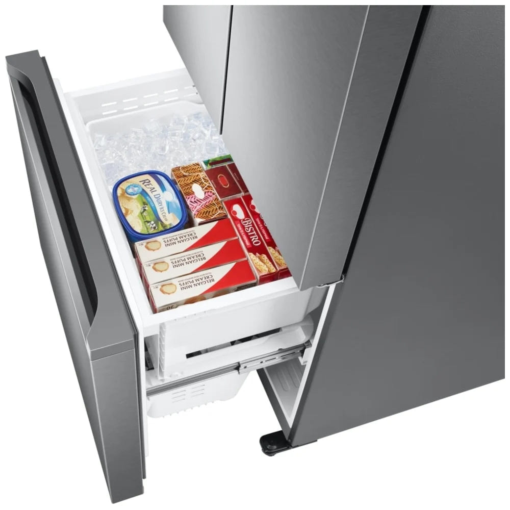 Samsung RF18A5101SR - RF18A5101SR/AA French Door Refrigerator, 33 inch Width, ENERGY STAR Certified, 18 cu. ft. Capacity, Counter Depth, Ice Dispenser (Freezer Located), Stainless Steel colour