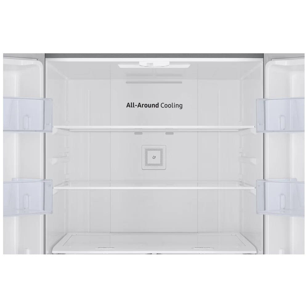 Samsung RF22A4111SR - RF22A4111SR/AA French Door Refrigerator, 30 inch Width, ENERGY STAR Certified, 21.8 cu. ft. Capacity, Ice Dispenser (Freezer Located), Stainless Steel colour Digital Inverter Compressor, All-Around Cooling, Power Cool / Power Freeze