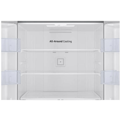 Samsung RF22A4111SR - RF22A4111SR/AA French Door Refrigerator, 30 inch Width, ENERGY STAR Certified, 21.8 cu. ft. Capacity, Ice Dispenser (Freezer Located), Stainless Steel colour Digital Inverter Compressor, All-Around Cooling, Power Cool / Power Freeze
