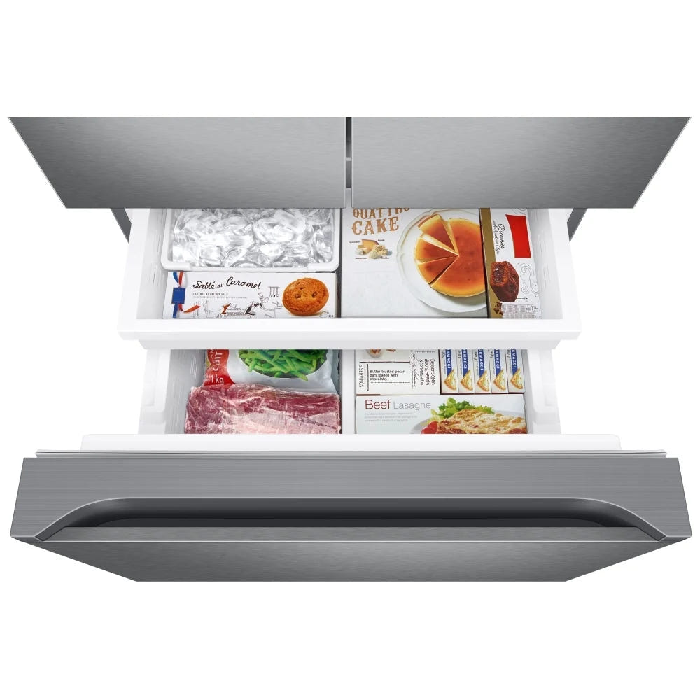 Samsung RF22A4111SR - RF22A4111SR/AA French Door Refrigerator, 30 inch Width, ENERGY STAR Certified, 21.8 cu. ft. Capacity, Ice Dispenser (Freezer Located), Stainless Steel colour Digital Inverter Compressor, All-Around Cooling, Power Cool / Power Freeze