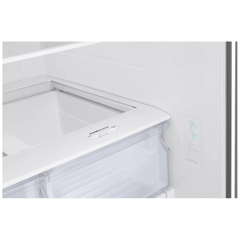 Samsung RF22A4111SR - RF22A4111SR/AA French Door Refrigerator, 30 inch Width, ENERGY STAR Certified, 21.8 cu. ft. Capacity, Ice Dispenser (Freezer Located), Stainless Steel colour Digital Inverter Compressor, All-Around Cooling, Power Cool / Power Freeze