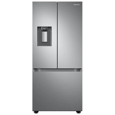 Samsung RF22A4221SR - RF22A4221SR/AA French Door Refrigerator, 30 inch Width, ENERGY STAR Certified, 22 cu. ft. Capacity, Water Dispenser (Exterior), Ice Dispenser (Freezer Located), Stainless Steel colour