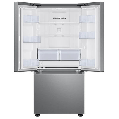Samsung RF22A4221SR - RF22A4221SR/AA French Door Refrigerator, 30 inch Width, ENERGY STAR Certified, 22 cu. ft. Capacity, Water Dispenser (Exterior), Ice Dispenser (Freezer Located), Stainless Steel colour