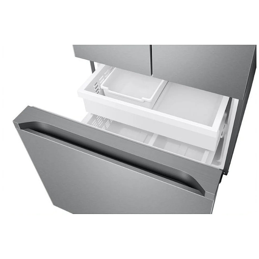 Samsung RF22A4221SR - RF22A4221SR/AA French Door Refrigerator, 30 inch Width, ENERGY STAR Certified, 22 cu. ft. Capacity, Water Dispenser (Exterior), Ice Dispenser (Freezer Located), Stainless Steel colour