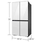 Samsung Bespoke RF23DB960012AA Counter Depth French Door Refrigerator, 36 inch Width, 22.8 cu. ft. Capacity, Counter Depth, Custom Panel Ready, Water Dispenser (Interior), Ice Dispenser (Freezer Located), ENERGY STAR Certified, White Glass colour