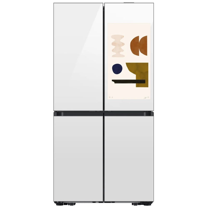 Samsung Bespoke RF23DB990012AC Counter Depth French Door Refrigerator, 36 inch Width, 22.5 cu. ft. Capacity, Counter Depth, Custom Panel Ready, Water Dispenser (Interior), Ice Dispenser (Freezer Located), ENERGY STAR Certified, White Glass colour