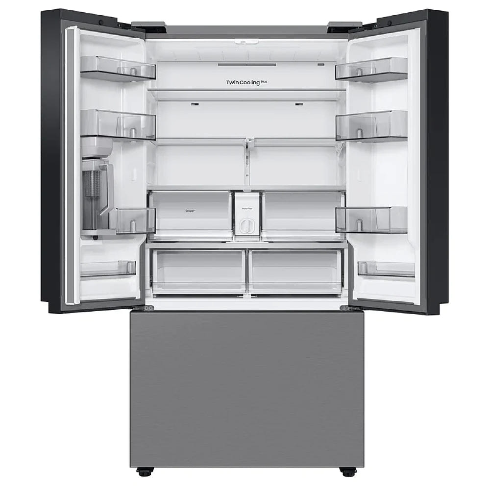 Samsung Bespoke RF24BB6200QLAA Bottom Freezer Counter Depth French Door Refrigerator, 36 inch Width, ENERGY STAR Certified, 23.9 cu. ft. Capacity, Counter Depth, Water Dispenser (Interior), Ice Dispenser (Freezer Located), Stainless Steel colour