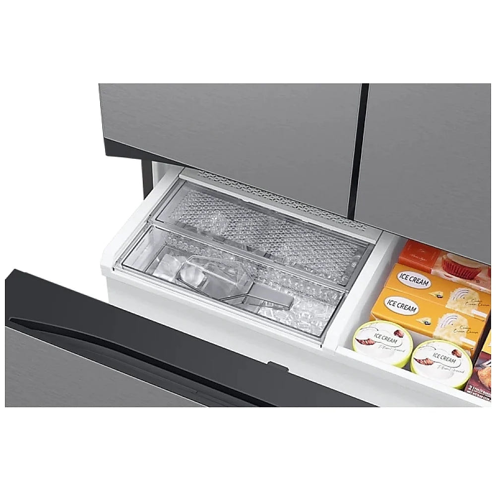 Samsung Bespoke RF24BB6200QLAA Bottom Freezer Counter Depth French Door Refrigerator, 36 inch Width, ENERGY STAR Certified, 23.9 cu. ft. Capacity, Counter Depth, Water Dispenser (Interior), Ice Dispenser (Freezer Located), Stainless Steel colour