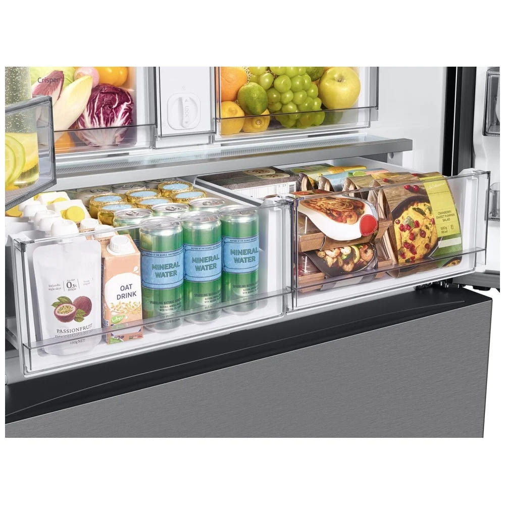 Samsung Bespoke RF24BB6200QLAA Bottom Freezer Counter Depth French Door Refrigerator, 36 inch Width, ENERGY STAR Certified, 23.9 cu. ft. Capacity, Counter Depth, Water Dispenser (Interior), Ice Dispenser (Freezer Located), Stainless Steel colour