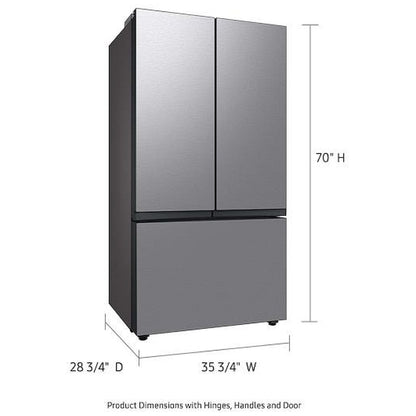 Samsung Bespoke RF24BB6600QLAA Counter Depth French Door Refrigerator, 36 inch Width, ENERGY STAR Certified, 23.9 cu. ft. Capacity, Counter Depth, Water Dispenser (Interior), Ice Dispenser (Freezer Located)