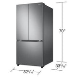 Samsung RF25C5151SR - RF25C5151SR/AA French Door Refrigerator, 33 inch Width, 24.5 cu. ft. Capacity, Ice Dispenser (Freezer Located), ENERGY STAR Certified, Stainless Steel colour, Ice Bites™, SpaceMax™ SpaceMax Technology, Dual Ice Maker