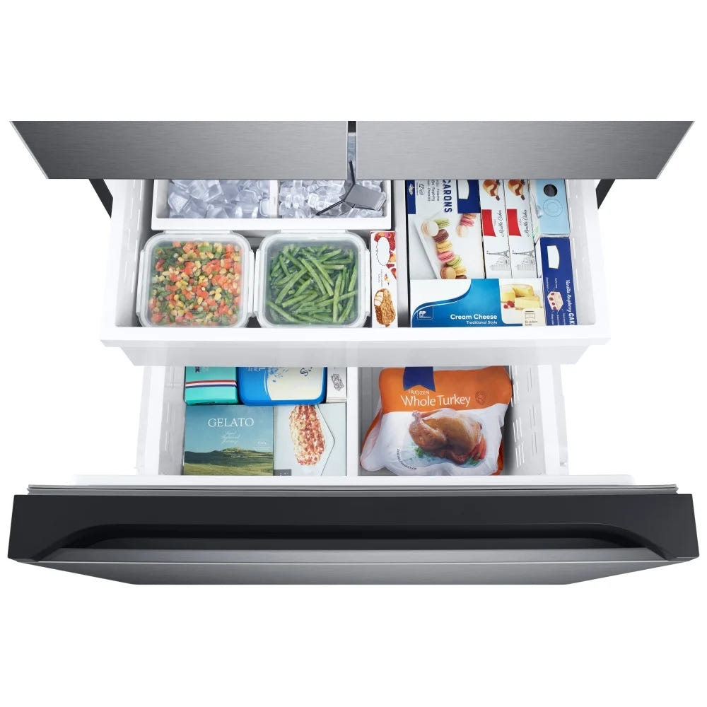 Samsung RF25C5551SG - RF25C5551SG/AA French Door Refrigerator, 33 inch Width, ENERGY STAR Certified, 24.5 cu. ft. Capacity, Water Dispenser (Interior), Ice Dispenser (Freezer Located