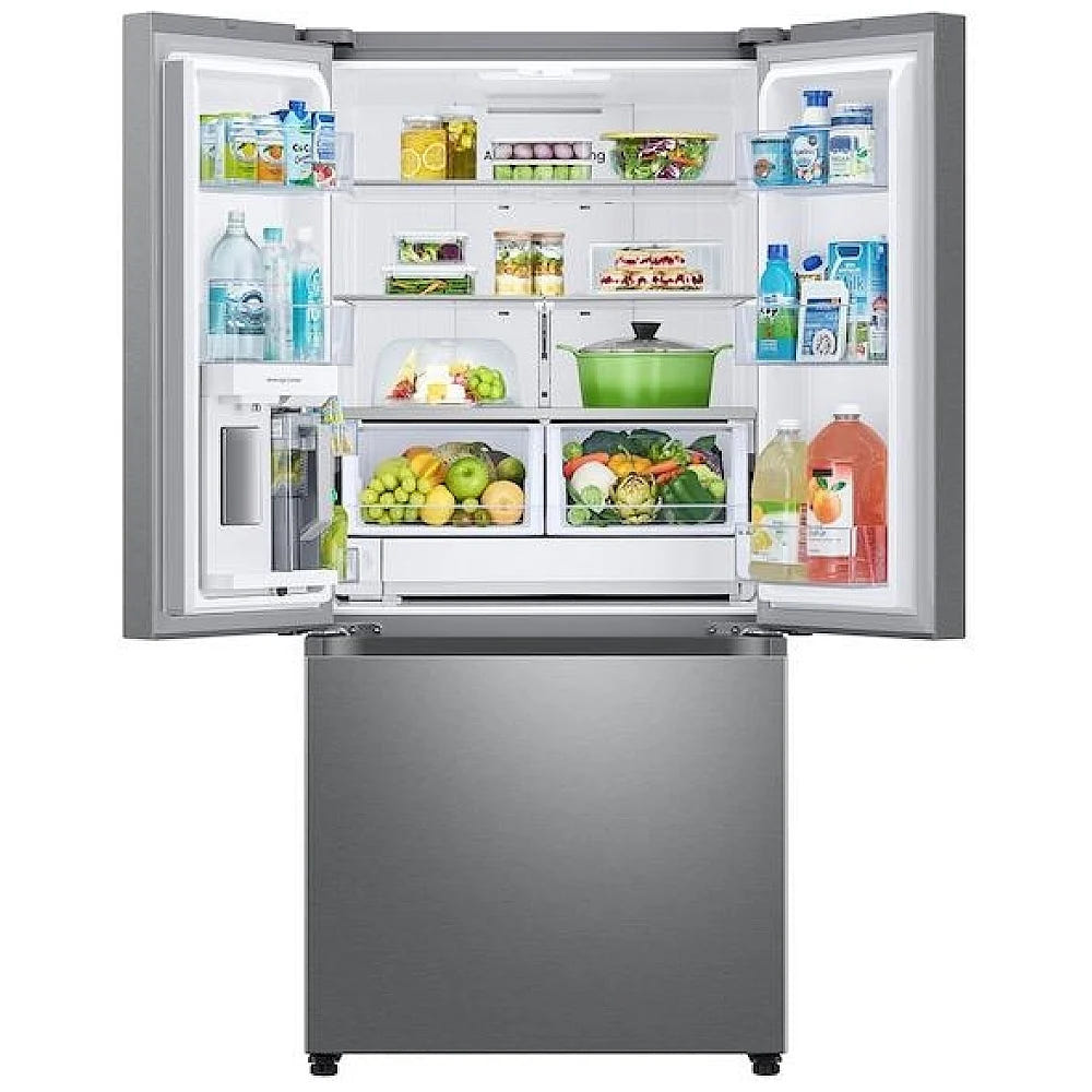 Samsung RF25C5551SR - RF25C5551SR/AA French Door Refrigerator, 33 inch Width, ENERGY STAR Certified, 24.5 cu. ft. Capacity, Water Dispenser (Interior), Ice Dispenser (Freezer Located), Stainless Steel colour