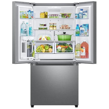 Samsung RF25C5551SR - RF25C5551SR/AA French Door Refrigerator, 33 inch Width, ENERGY STAR Certified, 24.5 cu. ft. Capacity, Water Dispenser (Interior), Ice Dispenser (Freezer Located), Stainless Steel colour
