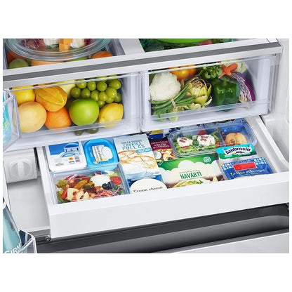 Samsung RF25C5551SR - RF25C5551SR/AA French Door Refrigerator, 33 inch Width, ENERGY STAR Certified, 24.5 cu. ft. Capacity, Water Dispenser (Interior), Ice Dispenser (Freezer Located), Stainless Steel colour