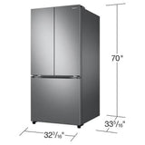 Samsung RF25C5551SR - RF25C5551SR/AA French Door Refrigerator, 33 inch Width, 24.5 cu. ft. Capacity, Water Dispenser (Interior), Ice Dispenser (Freezer Located), ENERGY STAR Certified, Stainless Steel colour