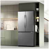 Samsung RF25C5A01SRAA French Door Refrigerator, 33 inch Width, 24.5 cu. ft. Capacity, Ice Dispenser (Freezer Located), ENERGY STAR Certified, Silver colour, SpaceMax™
