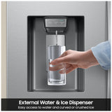 Samsung RF27CG5B30SRAA French Door Refrigerator, 36 inch Width, 26 cu. ft. Capacity, Counter Depth, Water Dispenser (Exterior), Ice Dispenser (Thru Door), ENERGY STAR Certified, Stainless Steel colour