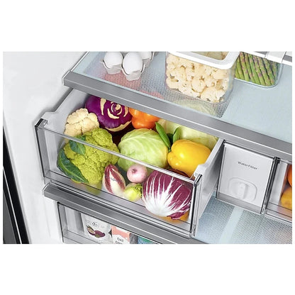 Samsung Bespoke RF30BB6200QLAA French Door Refrigerator, 36 inch Width, ENERGY STAR Certified, 30.1 cu. ft. Capacity, Water Dispenser (Interior), Ice Dispenser (Freezer Located), Stainless Steel colour